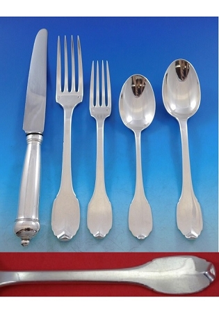 Cannon Handle by Boin-Taburet French 950 Silver Flatware Set Service Paris 22 pc